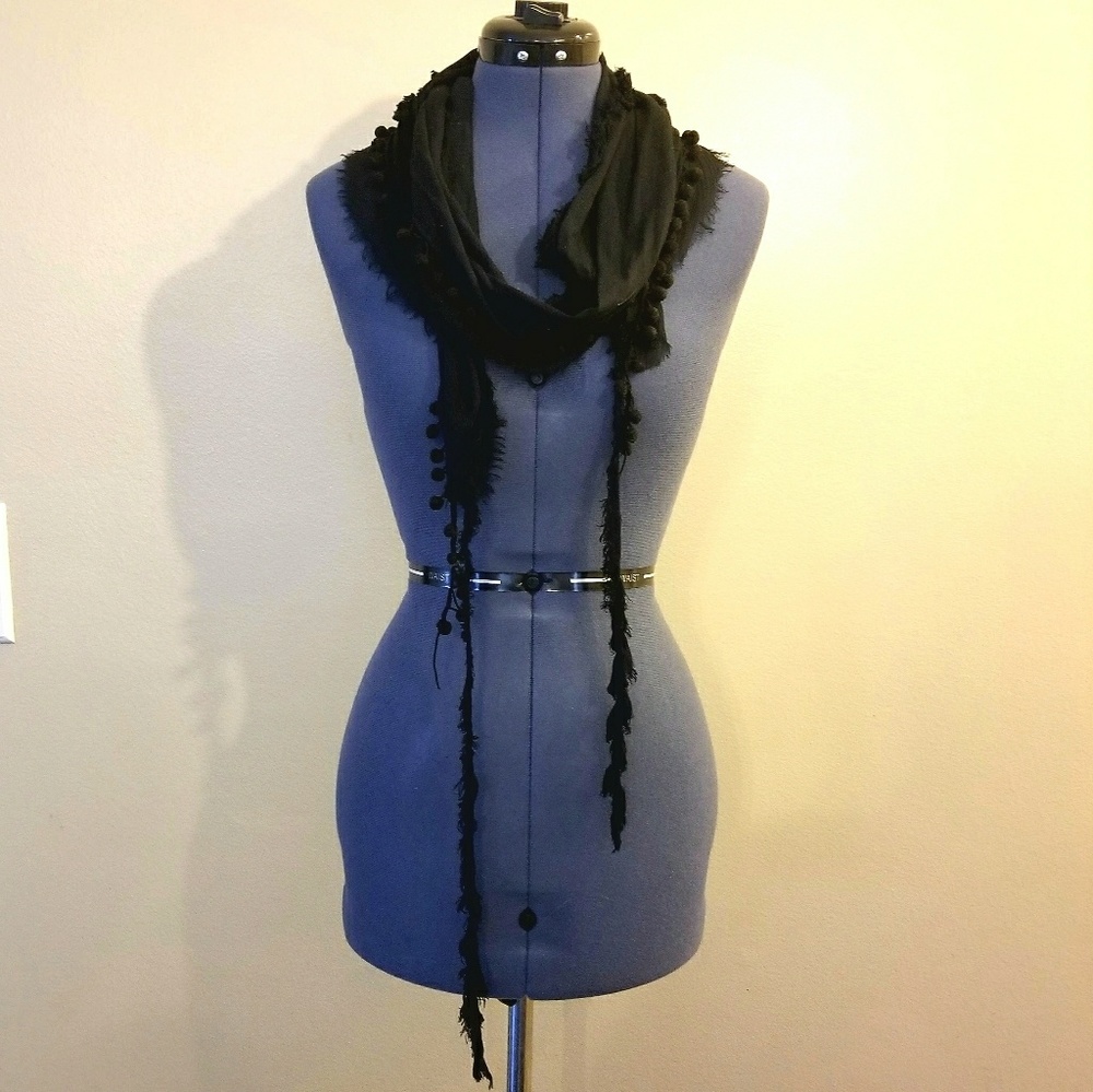 Black cotton fashion scarf